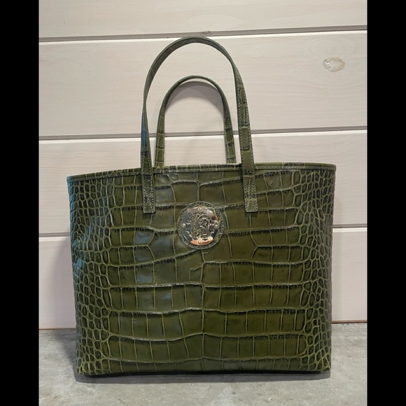 Roberto Cavalli moss green tote - purse NWT - Picture 2 of 15